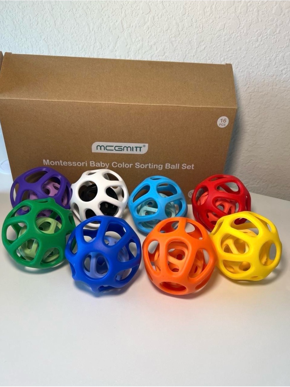 Montessori Multi-Color Rubber Ball Set (8 Pack)
